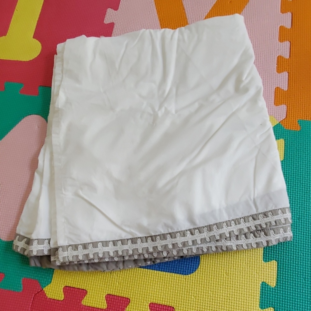Pottery Barn Kids gray trim crib skirt